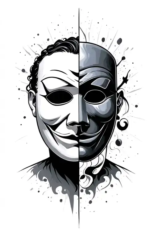 Theatre Masks One Half
