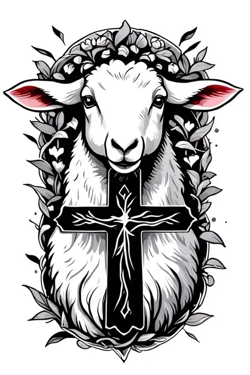 Peaceful Lamb And Cross