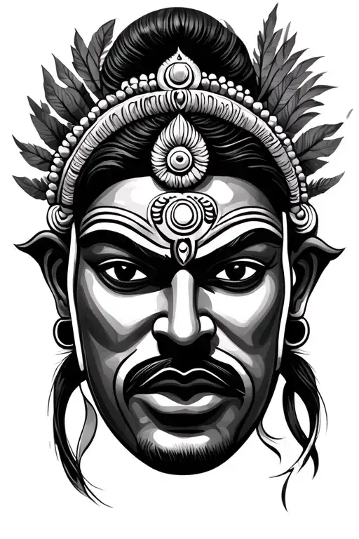 Theyyam Gulikan Face Mask And Mahadev Face Realistic
