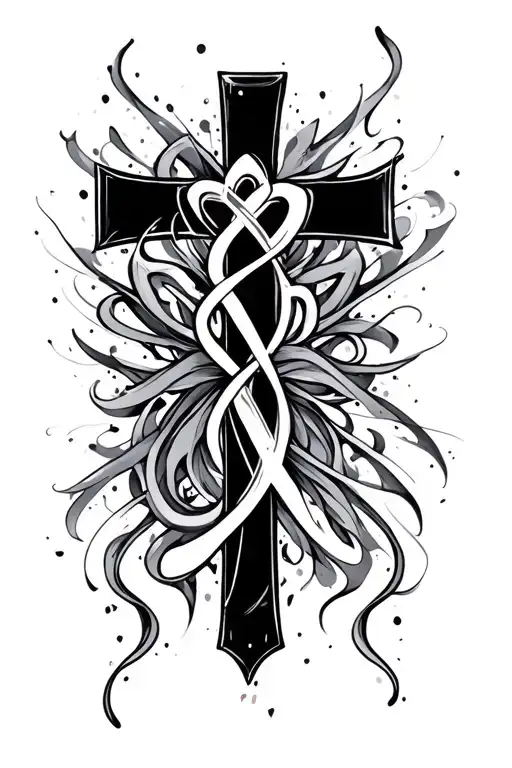 Cross And Squiggle Lines