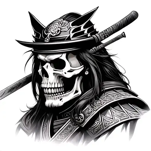 Samurai With Calaveras And Catana
