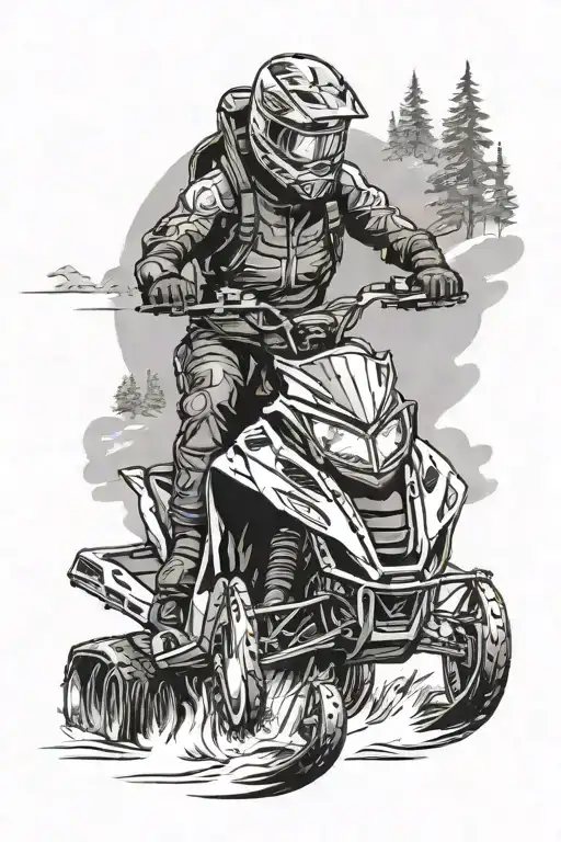 Snowmobile And Atv Rider