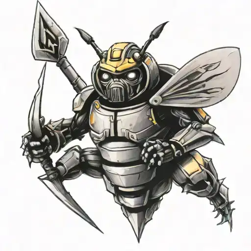 Bumblebee Holding A Trident