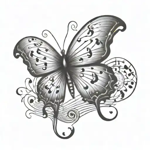A Butterfly Made Up Of Music Notes