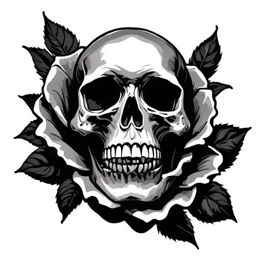 Skull And Rose Wrapped