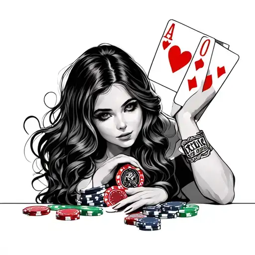 Girl Playing Blackjack