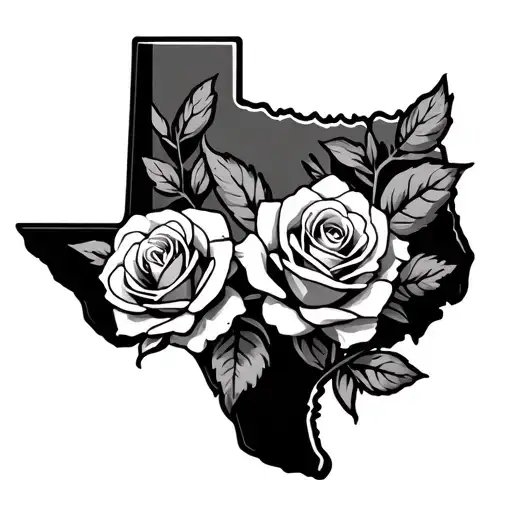 Texas State With Two Roses