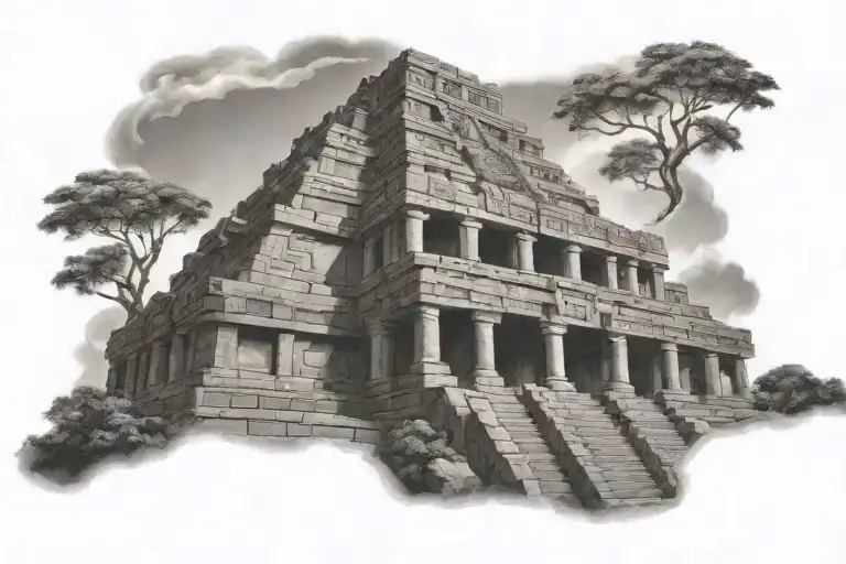 Mayan Temple Architecture Forming