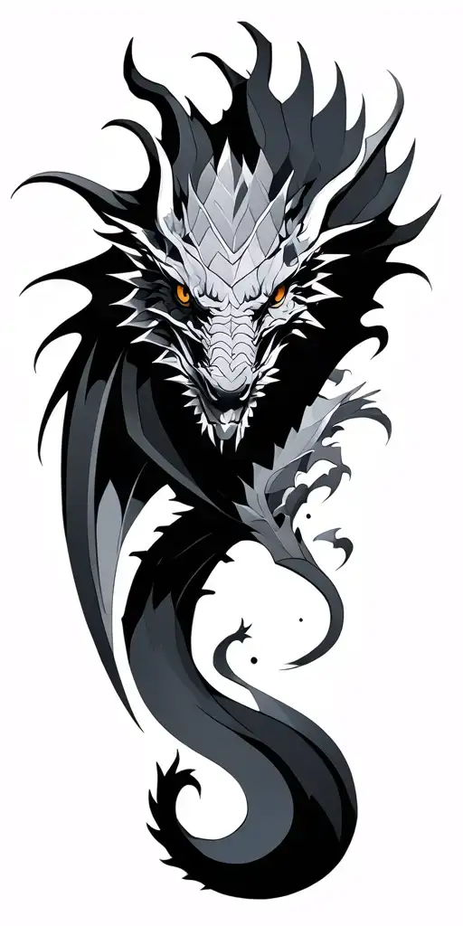 Geometric Shapes And Dragon Emerging