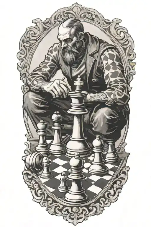 Someone Playing On A Chess Board