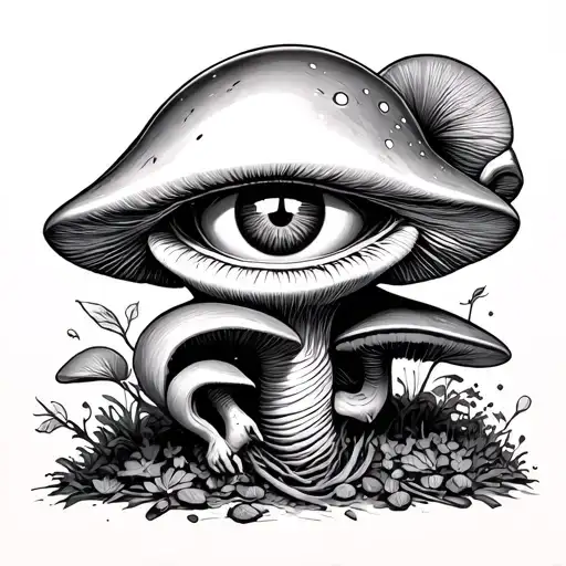 Alien With Third Eye Eating Mushroom And Controlling The People