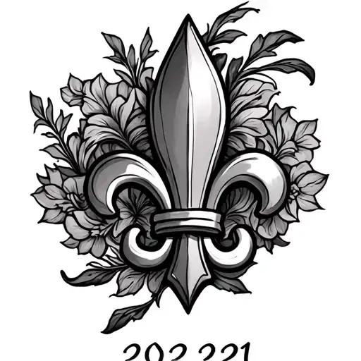 A Fleur -De -Lis With The Year 2021