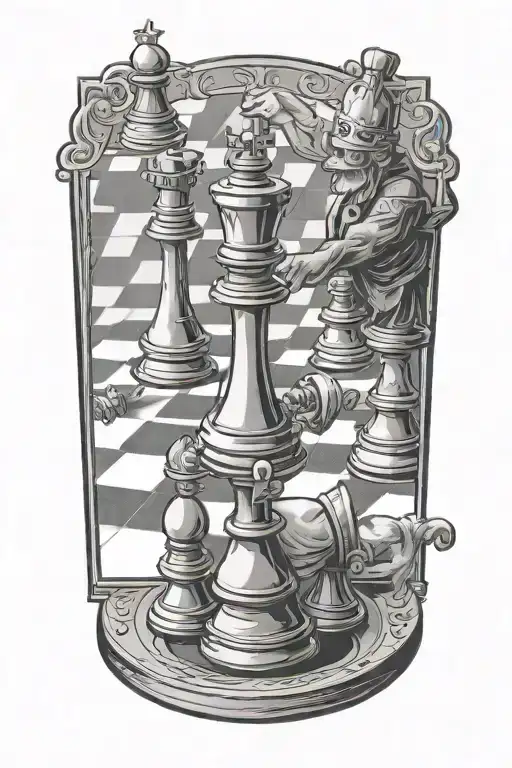 Someone Playing On A Life Size Chess Board Getting Controlled