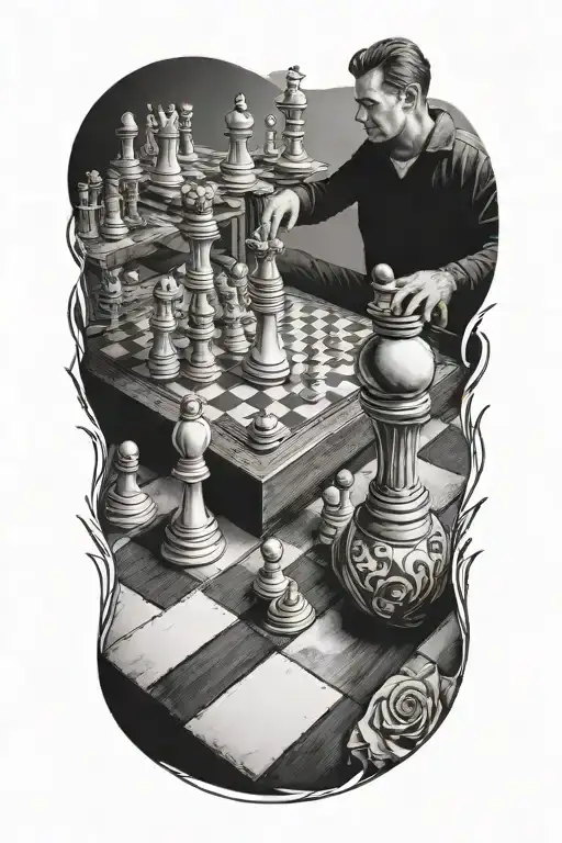 Someone Playing On A Life Size Chess Board Getting Controlled