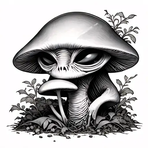 Alien Eating Mushroom