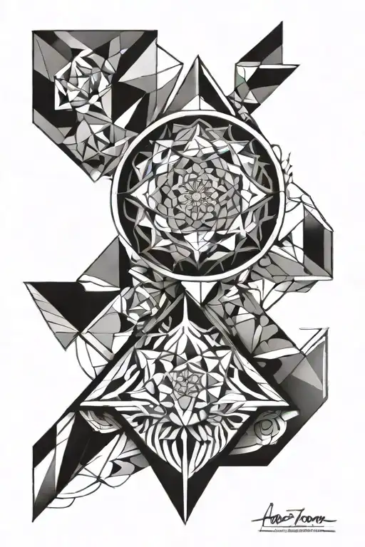 Geometric Sleeve Tattoo Design