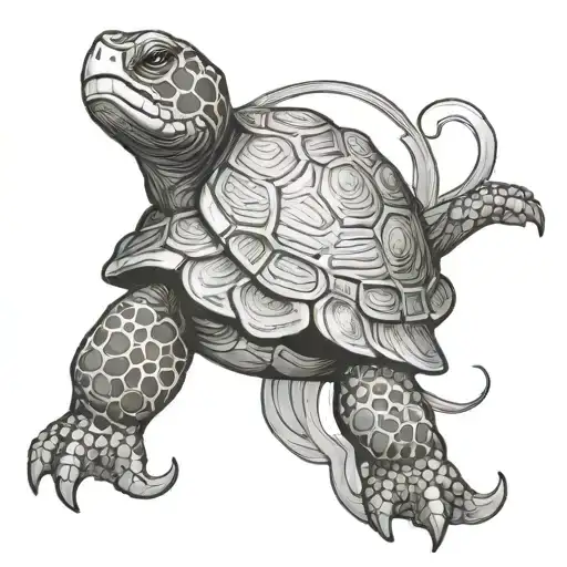 Siege Turtle Standing On Square Jade Stone