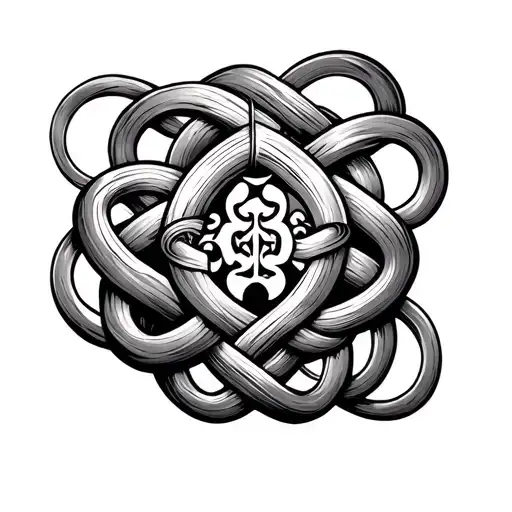Chinese Knot With Dudu And Bubu In The Middle For The Arm