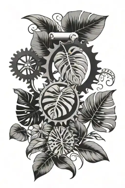 Monstera Leafs And Chainring