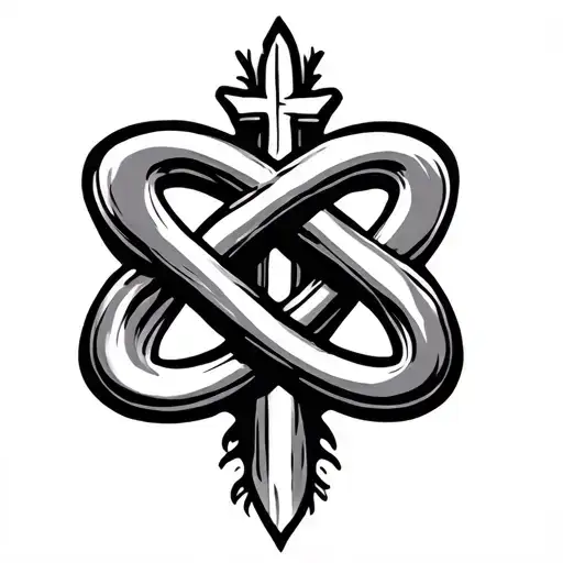 Infinity Symbol With A Cross Intertwined