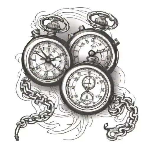 Two Stop Watch With Time