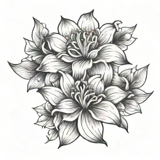 Birthflower Anklet Tattoo Design