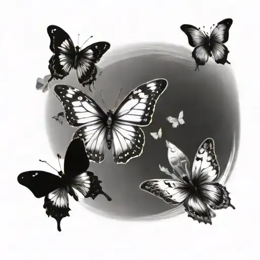 7 Butterflies Flying