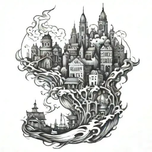 Burning City Being Held Up My People Underneath