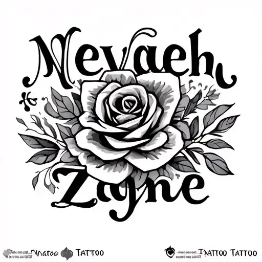 Name Tattoo Nevaeh & Zayne Put Together Symbolizing