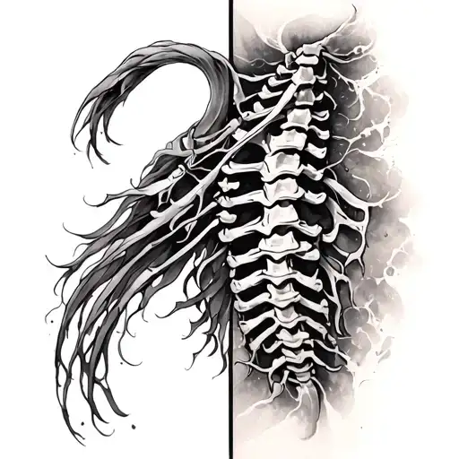 Spine Vertical Tatto Athens Grace Agiar Parses