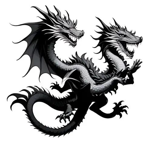 Asian Dragon Flying Who Hold Amelie In His Hands