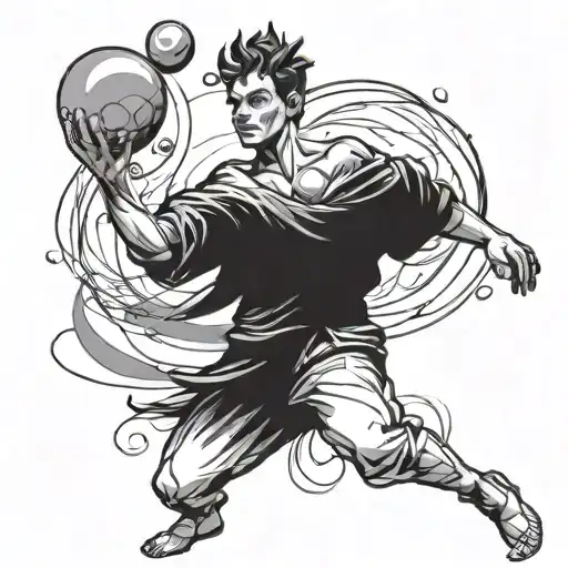 Juggler Playing With Poi