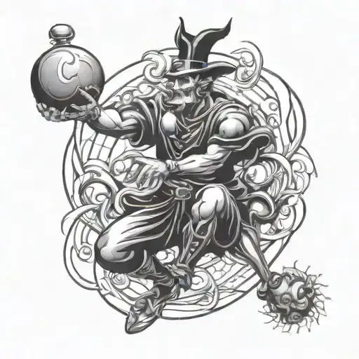 Evil Juggler Playing With Poi