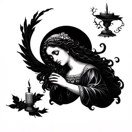 Paloma In The Sky And Virgin With A Candle