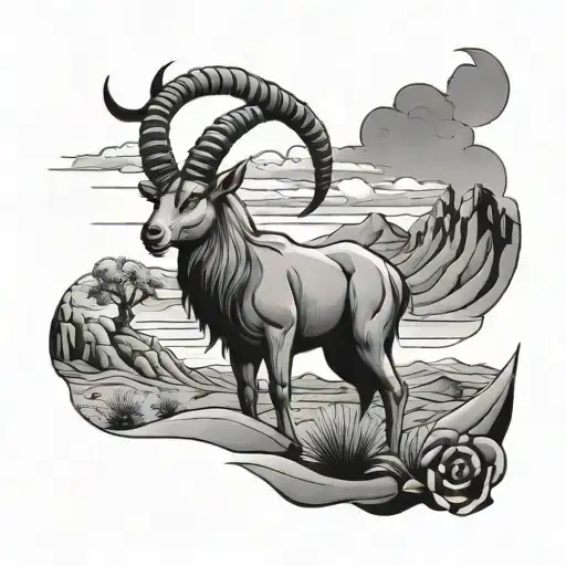 Desert With Capricorn Zodiac Sign