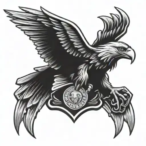 Eagle Wolf Dog Tags Police Badge