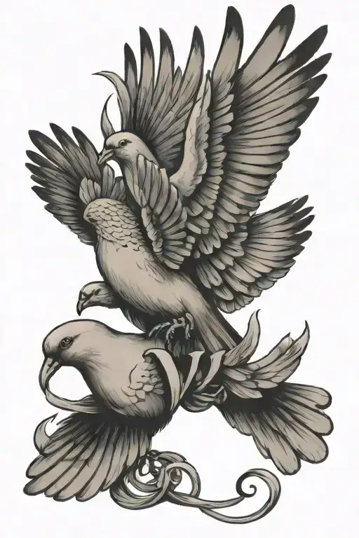 October 14 2024 Roman Numerals With 2 Doves Flying