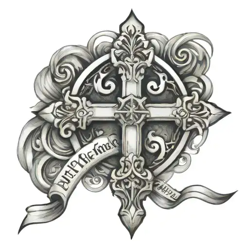 Cross With Name Micheal In The Middle