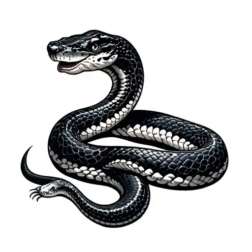 A Snake Showing Bones