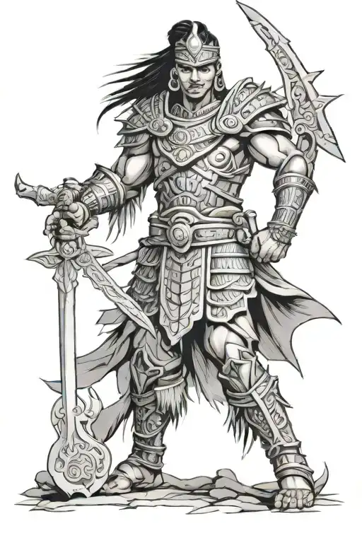 Filipino Warrior Standing Guard