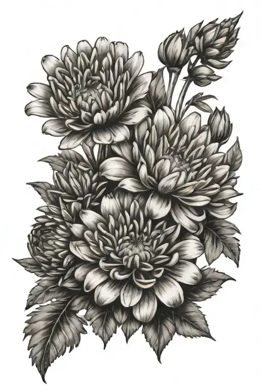 Aster Flowers With Infant Footprints