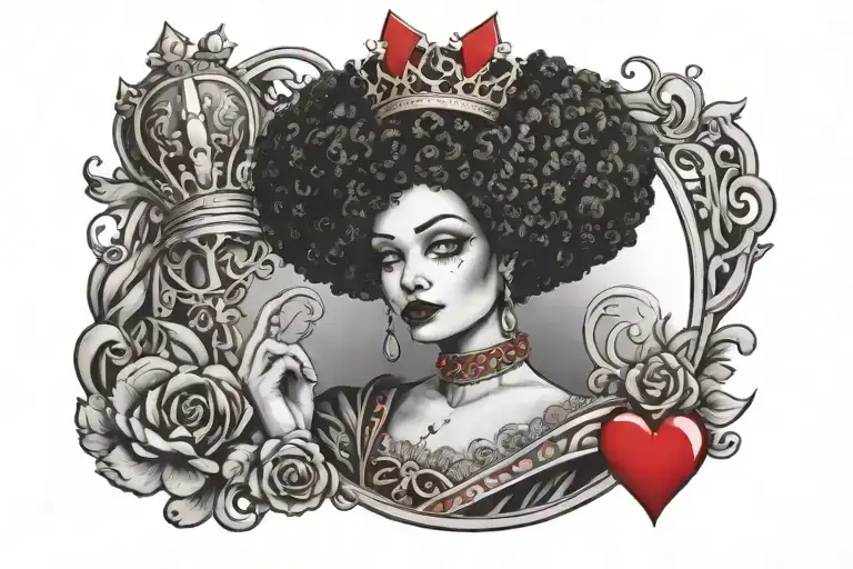 Queen Of Hearts With An Afro And Crown