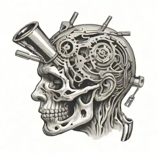 Exploded Human Head With Piston Coming From Inside