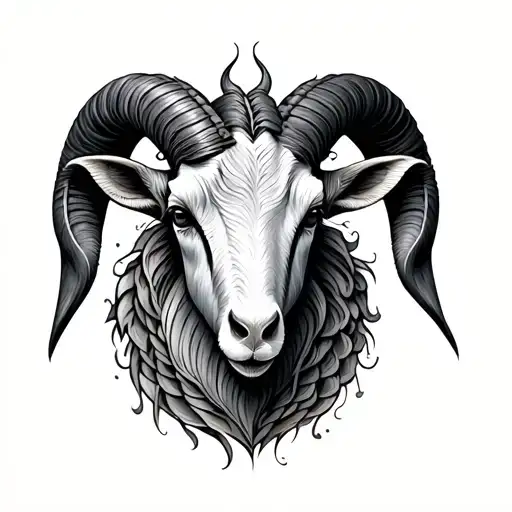 Goat Horns And Scales Intertwined