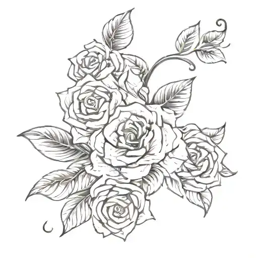 Tattoo Of Flowers On Vine Wrapped Around Thigh