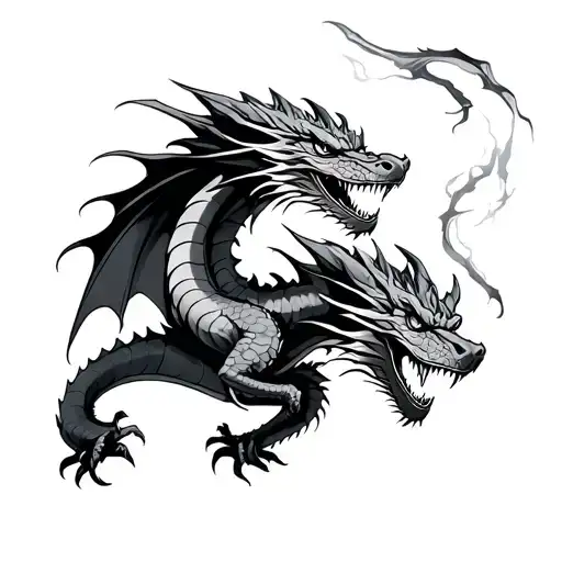 Dragons Well And Bad Tattoo On The Arm