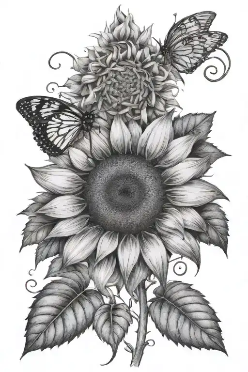 Sunflower And Honey Suckles