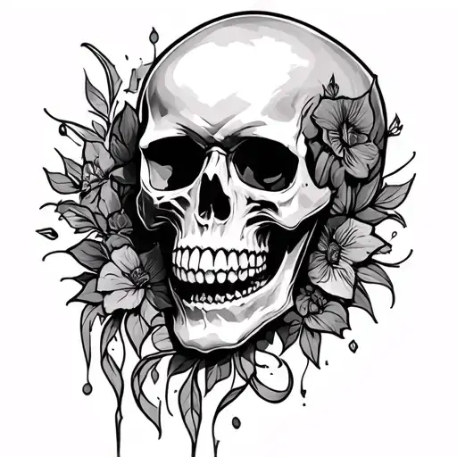 Skull Half Sleeve Tattoo Design
