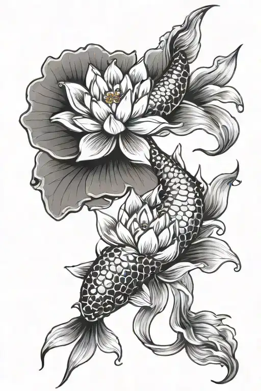 Koi Fosh Lotus Flower Intertwined Basic