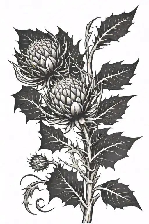 Thistle Intertwined Symbolizing